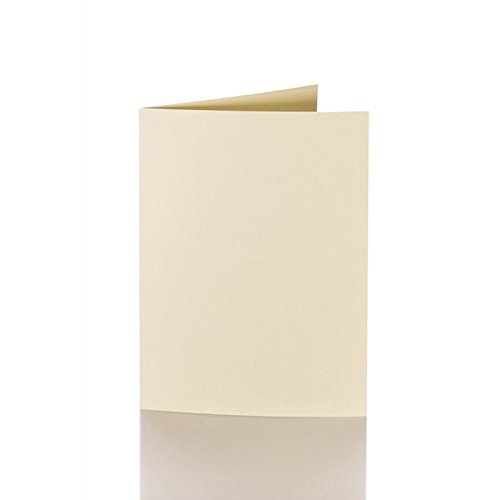 Paper24 50 Klappkarten 15 x 20 cm /30 x 20 cm offen, Farbe: 01 zartcreme 240g von Paper24