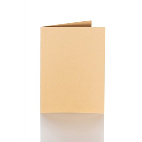 Paper24 50 Klappkarten 15 x 20 cm /30 x 20 cm offen, Farbe: 03 camel 240g von Paper24