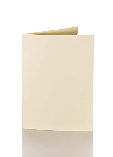 Paper24 Blanko-Faltkarten/Klappkarten A6 Zartcreme, Chamois 240g/m² (25 Stück) von Paper24
