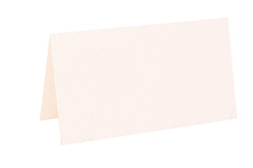 je 25 farbige Blanko Tischkarten, Platzkarten 5x9 cm in Creme von Paper24