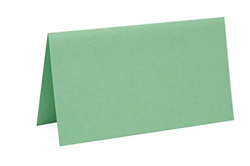 je 25 farbige Blanko Tischkarten, Platzkarten 5x9 cm in Hellgrün von Paper24