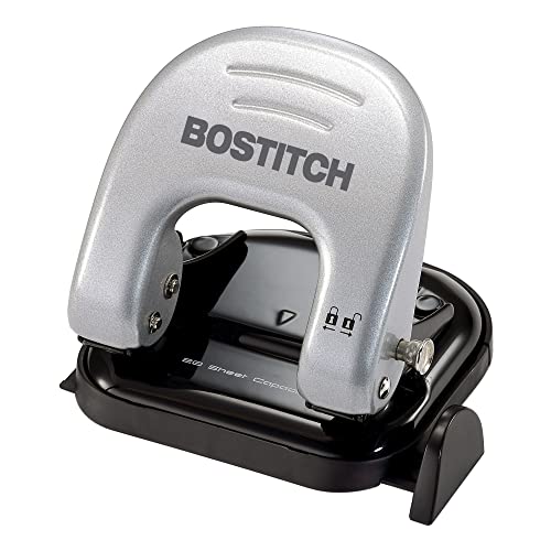 PaperPro Bostitch Office EZ Squeeze 2310 Locher mit 2 Löchern, 20 Blatt, Verriegelungsgriff, Silber von PaperPro