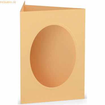 10 x Paperado Passepartoutkarte B6 oval VE=5 Stück Melon von Paperado