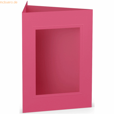 25 x Paperado Passepartoutkarte B6 eckig Fuchsia von Paperado