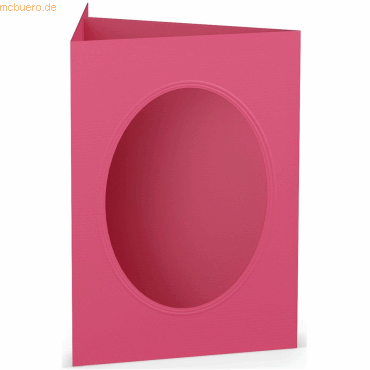 25 x Paperado Passepartoutkarte B6 oval Fuchsia von Paperado