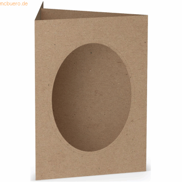 25 x Paperado Passepartoutkarte B6 oval Kraft von Paperado