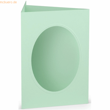 25 x Paperado Passepartoutkarte B6 oval Mint von Paperado