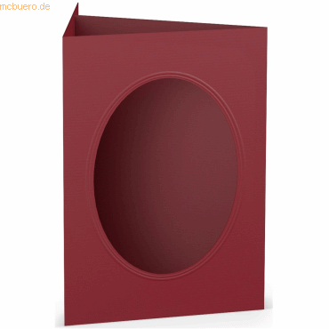 25 x Paperado Passepartoutkarte B6 oval Rosso von Paperado
