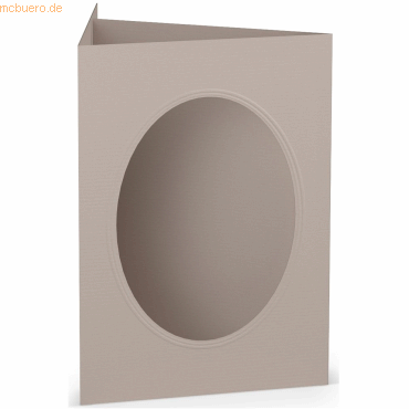 25 x Paperado Passepartoutkarte B6 oval Taupe von Paperado