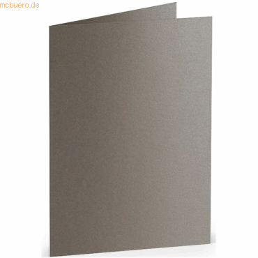 50 x Paperado Doppelkarte A7 hoch taupe metallic von Paperado