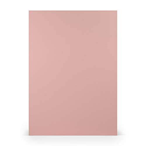 PAPERADO 50x Tonpapier DIN A4 - Rose gerippt Alt-Rosa 160 g/m² Papierbögen - Bastelpapier in 29,7 x 21 cm Malen, Basteln & Drucken von PAPERADO