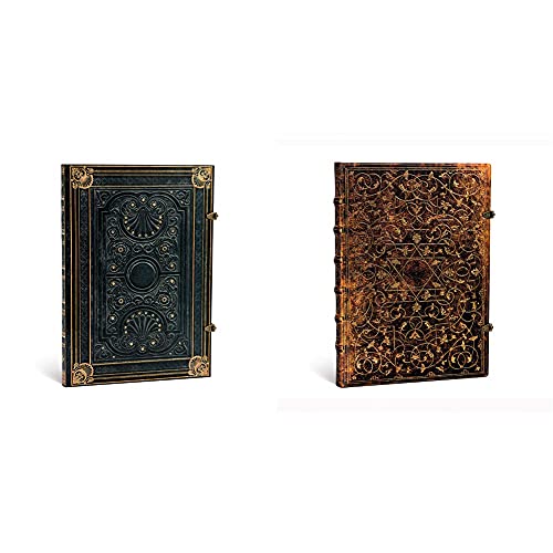 Paperblanks,Nocturnelle - Notizbuch Grande Liniert - Grande (300 x 210) & Grolier Ornamentali - Notizbuch Grande Flexi Unliniert - Paperblanks, PB1594-9, Grande (300 x 210) von Paperblanks