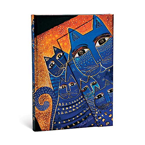 Paperblanks Hardcover Notizbücher Katzen des Mittelmeers | Liniert | Midi (130 × 180 mm) (Smythe Sewn Laurel Burch) von Paperblanks