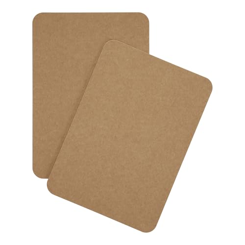 DIN A5 Blanko Karten Set mit runden Ecken zum Basteln und Selbstgestalten 300 g/m² Fotokarton Kraftpapier Graspapier (Kraftpapier 300g/m², 100 Karten) von Papermane