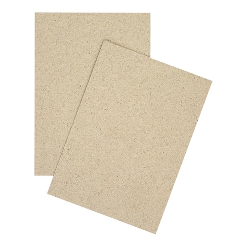 DIN A6 Karten Set Blanko zum Basteln und Selbstgestalten wahlweise mit runden Ecken oder Vintage Kontur 300 g/m² Kraftpapier Graspapier Tonkarton Fotokarton (Graspapier eckig, 25 Karten) von Papermane