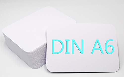 DIN A6 Postkarten Karteikarten Set Blanko zum Selbstgestalten Wahlweise mit Umschlägen und runden Ecken (weiss matt rund 350g/m², 25 Karten + Umschläge) von Papermane