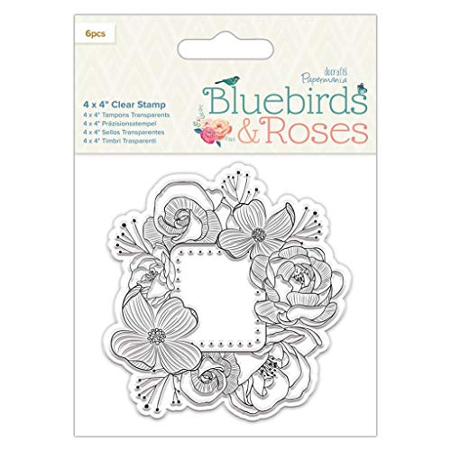 Bluebirds & Roses PMA 907274 Scrapbooking Stamps, Multi, 4x4 von Papermania