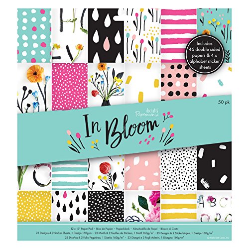 Papermania 12" x 12" in Bloom Papierblock, Papier, Blumen, 30, 5 x 2 x 33 cm von Papermania