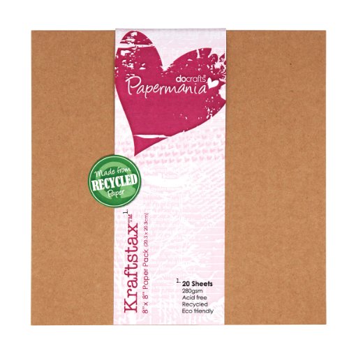 Papermania 20,3 x 20,3 cm Kraftstax Premium Papier fügt Eco Karton, 20 Stück, braun von Papermania