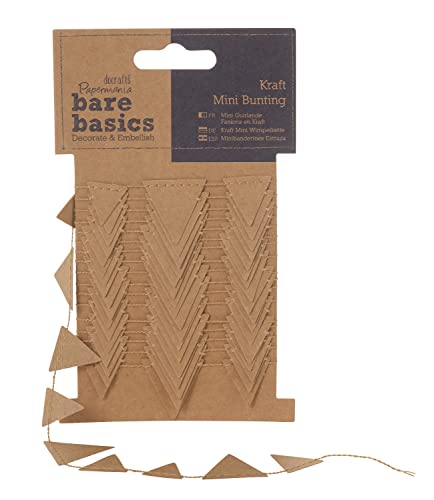 Papermania Bare Basics Kraft Mini Dreiecke Wimpelkette, braun von Docrafts