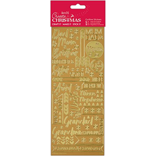 Papermania Contemporary Xmas Relations Gliederung Aufkleber - Gold von Papermania