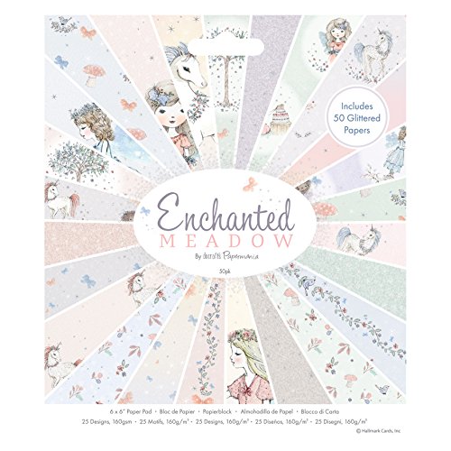 Papermania 6" x 6" Enchanted Meadow Paper Pad, Papier, Bonbonfarbene Pastelle, 15, 7 x 2 x 17, 7 cm von Papermania