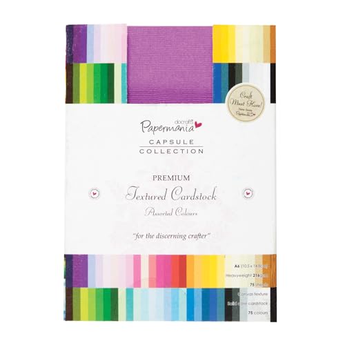 Papermania Premium Textured Solid Cardstock Pack A6 75/Pkg-Multi von Papermania