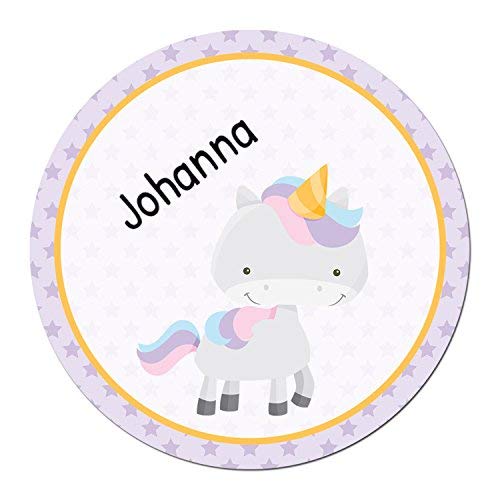 PAPIERDRACHEN 24 individuelle Aufkleber für Kinder - Motiv Einhorn - personalisierte Sticker - Schule Einschulung von Papierdrachen