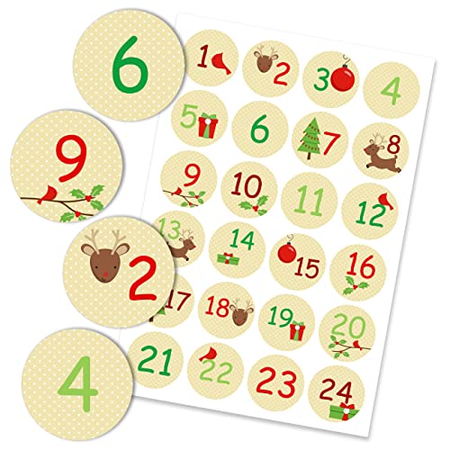 Papierdrachen 24 Adventskalender Zahlenaufkleber - Nr 19 - Sticker 4cm - zum Basteln und Dekorieren von Papierdrachen