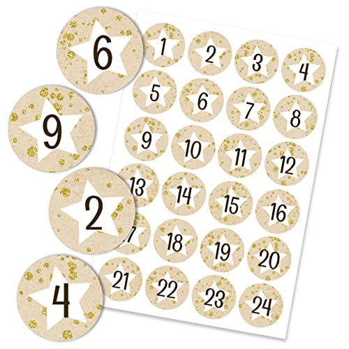 Papierdrachen 24 Adventskalender Zahlenaufkleber - Nr. 18 - Sticker 4 cm - zum Basteln und Dekorieren von Papierdrachen