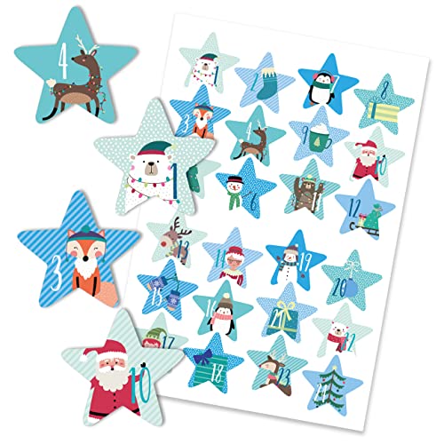 Papierdrachen 24 Adventskalender Zahlenaufkleber - Nr. 39 - Sticker 4 cm - zum Basteln und Dekorieren von Papierdrachen