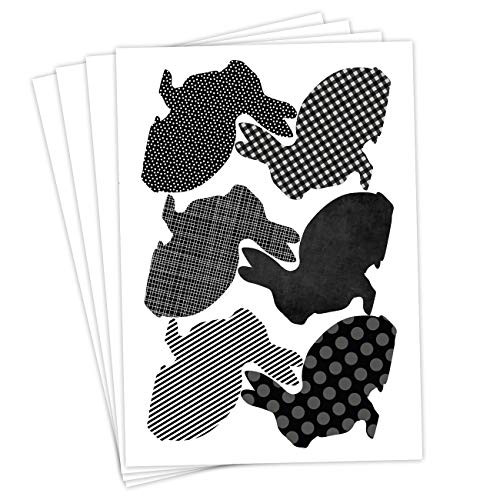 Papierdrachen 24 Oster Aufkleber zum Basteln und Dekorieren - Motiv schwarz-gemusterte silhouettierte Osterhasen - Sticker Nr 18 - Ostern 2023 von Papierdrachen