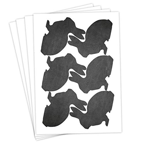 Papierdrachen 24 Oster Aufkleber zum Basteln und Dekorieren - Motiv schwarze silhouettierte Osterhasen - Sticker Nr 17 - Ostern 2023 von Papierdrachen