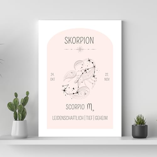 Papierkind™ Poster Sternzeichen Skorpion - Scorpio | Skorpion Poster für Kinderzimmer | Moderne Scorpio Wandkunst | Skorpion Wandbild | Geschenk | in DIN A4 ohne Rahmen (A139-2) von Papierkind