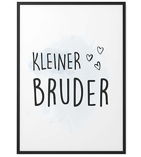 Papierschmiede® Kinderposter in A4 (21x30 cm), Wanddeko für Kinderzimmer oder Spielecke, Geschenk für Jungen, Wandbild Dekoration mit Sprüchen ohne Rahmen, Kleiner Bruder von Papierschmiede