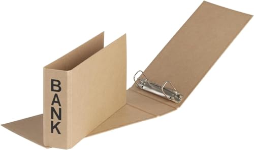 Papiertiger Bankordner Kontoordner Ringbuch (BANK Aufdruck schwarz, nature pur, 1 Stück) von Papiertiger