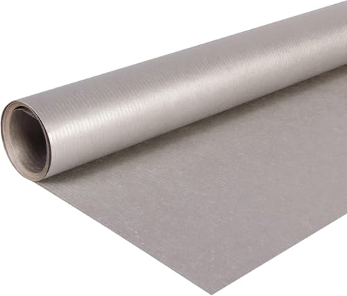 Papiertiger Farbiges Kraftpapier auf Rolle, ideal für Geschenkideen und Bastelprojekte (Silber, 1 Rolle 3m x 70cm) von Papiertiger