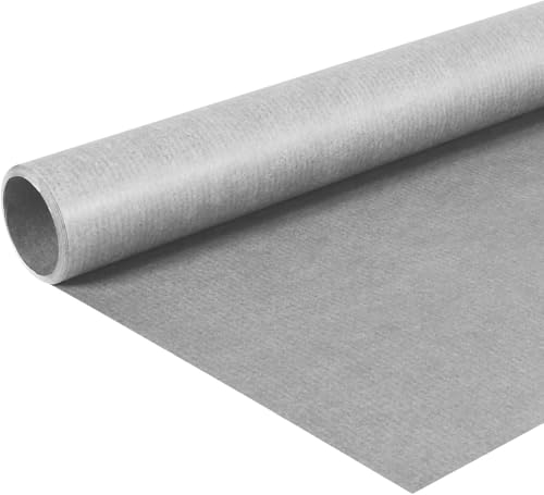 Papiertiger Farbiges Kraftpapier auf Rolle, ideal für Geschenkideen und Bastelprojekte (grau, 1 Rolle 10m x 70cm) von Papiertiger