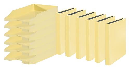 Papiertiger Karton Ringbuch (Ringbuch | Bundle mit Ablagen, Pastell gelb, 6er Pack) von Papiertiger