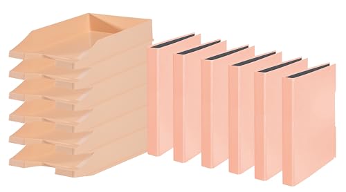 Papiertiger Karton Ringbuch (Ringbuch | Bundle mit Ablagen, Pastell peach, 6er Pack) von Papiertiger