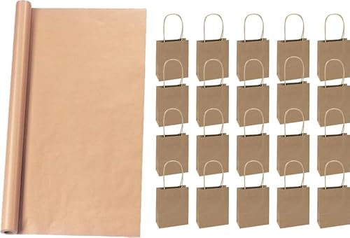 Papiertiger Packpapier (natronbraun, 1 Rolle | 1M x 10M | 20 x Papiertüten) von Papiertiger