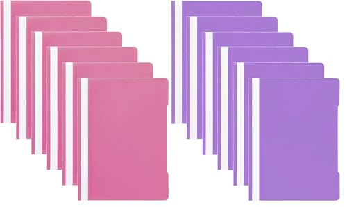 Papiertiger Schnellhefter PP für Schule und Büro (Schulqualität, Pink Violett, 12er Pack) von Papiertiger