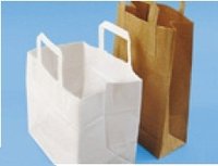 250 Tragetaschen, Papier braun 26 x 10 x 36 cm Papiertragetaschen von Papiertragetaschen