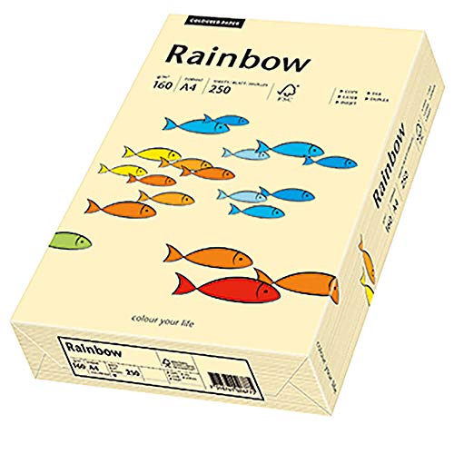 Drucker-/Kopierpapier farbig: Bastelpapier Rainbow 160 g/m², A4, 250 Blatt, chamois (hell-beige) von Papyrus