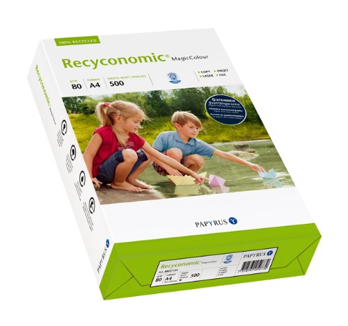 Papyrus 88031139 Druckerpapier Recyconomic MagicColour 80 g/m², A4 500 Blatt canariengelb von Papyrus