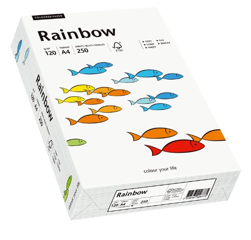 Papyrus 88042205 Drucker-/Kopierpapier, Bastelpapier: Rainbow 120 g/m², A4 250 Blatt matt, weiß von Papyrus