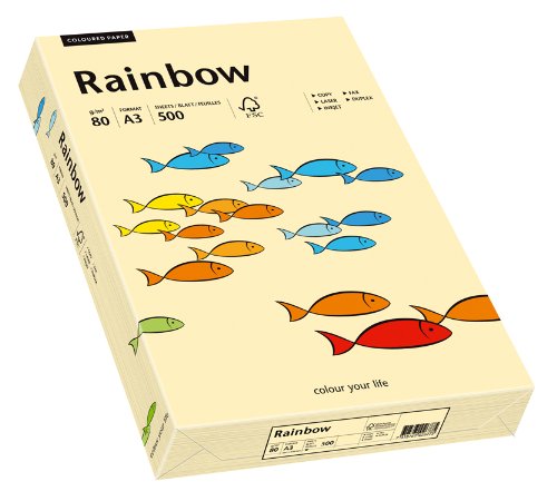 Papyrus 88042278 Drucker-/Kopierpapier farbig: Rainbow 80 g/m², A3 500 Blatt Buntpapier, Matt, Chamois von Papyrus