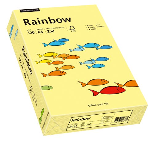 Papyrus 88042302 Druckerpapier Rainbow 120 g/m², A4 250 Blatt hellgelb von Papyrus