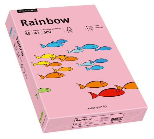 Papyrus 88042544 Drucker-/Kopierpapier farbig: Rainbow 80 g/m² DIN-A3, 500 Blatt Buntpapier, matt, rosa von Papyrus