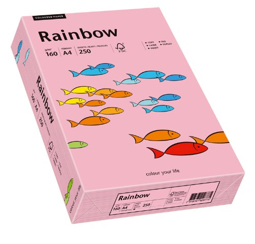 Papyrus 88042549 Drucker-/Kopierpapier bunt, Bastelpapier Rainbow: 160 g/m², A4, 250 Blatt, matt, rosa von Papyrus